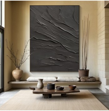 Large black wall art decor