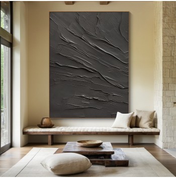 Large black wall art decor