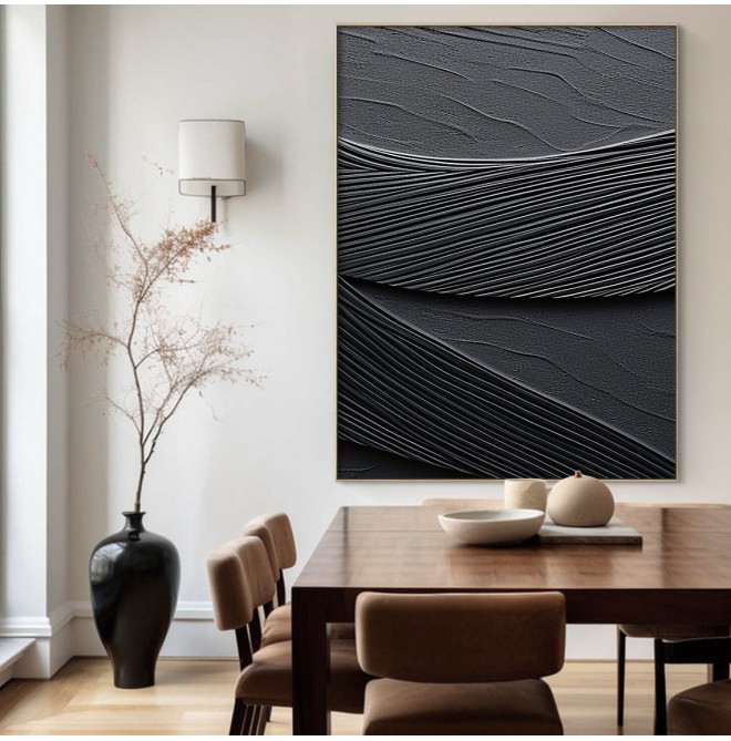 Black 3D Abstract Painting