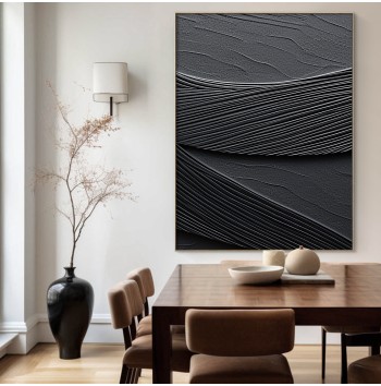 Black 3D Abstract Painting