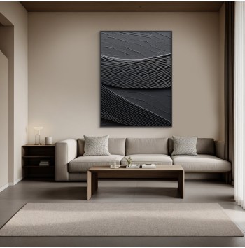 Black 3D Abstract Painting