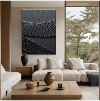 Black 3D Abstract Painting