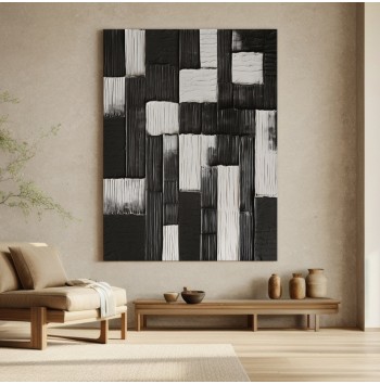 Large black and grey minimalist painting