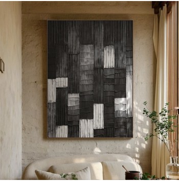 Grey 3D textured lattice painting