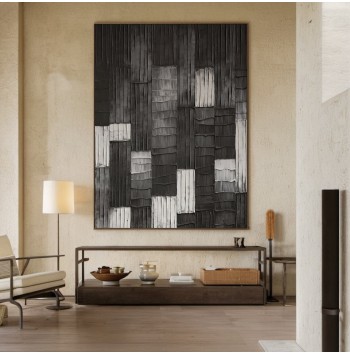 Grey 3D textured lattice painting