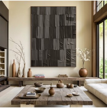 Black and grey canvas mural