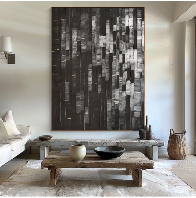 Black and grey wall decoration