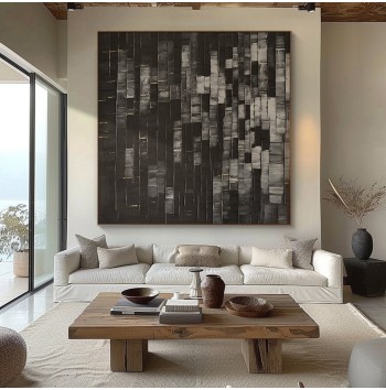 Black and grey wall decoration