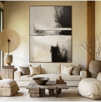 Beige Black Wabi-sabi Wall Art