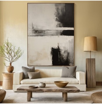 Beige Black Wabi-sabi Wall Art