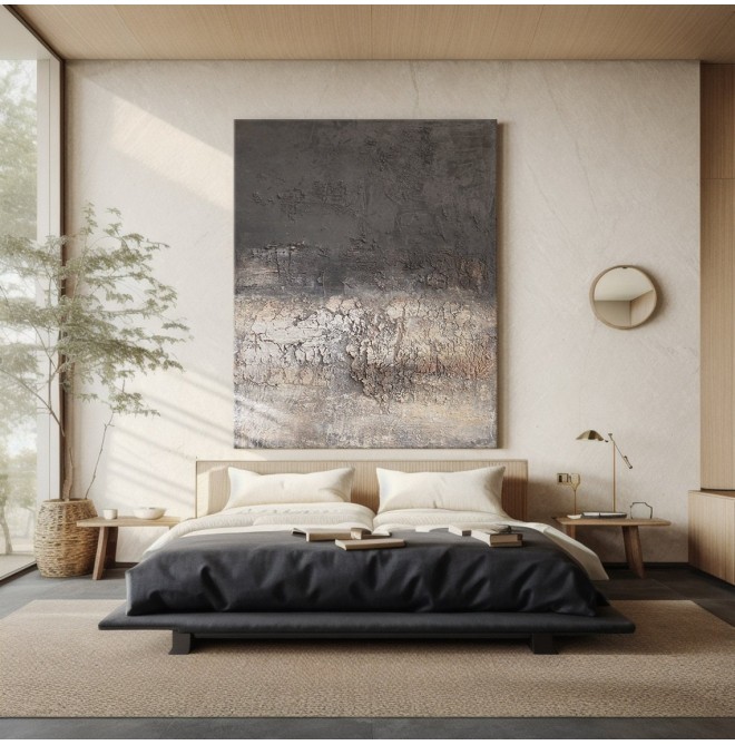 Black Brown Wall Art Texture Painting