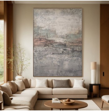 Large Minimalist Gray Texture Painting