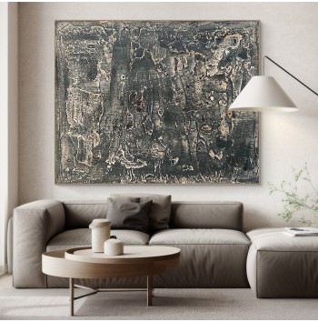 Black Textured Abstract Painting