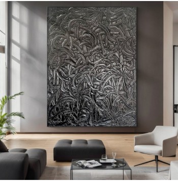 Black 3D Textured Painting Wall Art