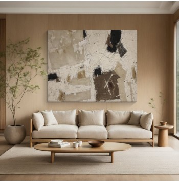 Beige Brown Abstract Wall Painting