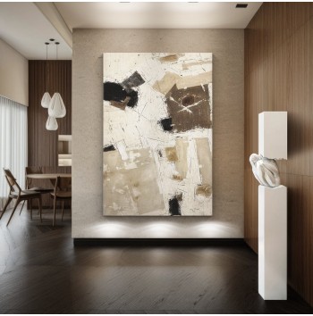 Beige Brown Abstract Wall Painting