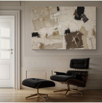 Beige Brown Abstract Wall Painting