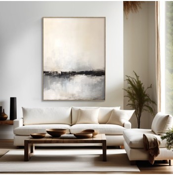 Beige Abstract Canvas Art Painting