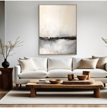 Beige Abstract Canvas Art Painting