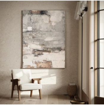 Gray Beige Brown Wall Art Painting