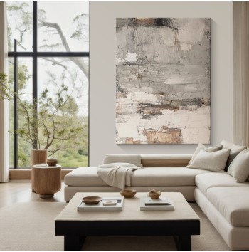 Gray Beige Brown Wall Art Painting